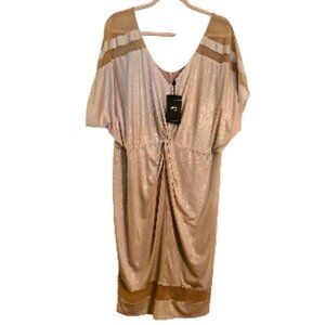ABS Schwartz Kimono Gold Twist Shimmer Dress 1x 14/16 Beautiful